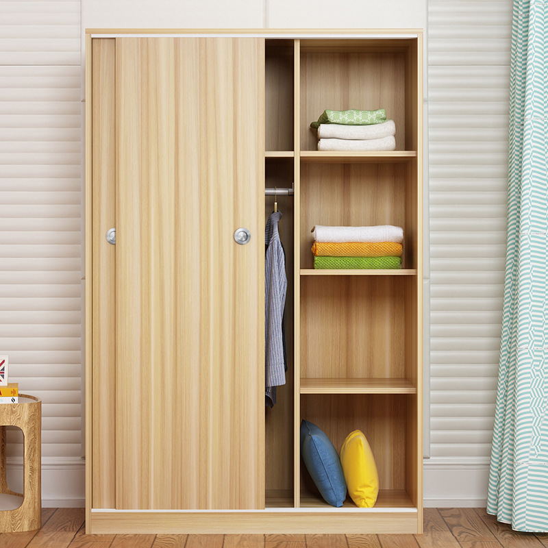 衣櫃簡約現代經濟型移門衣櫃推拉木滑門木質組裝卧室2門簡易